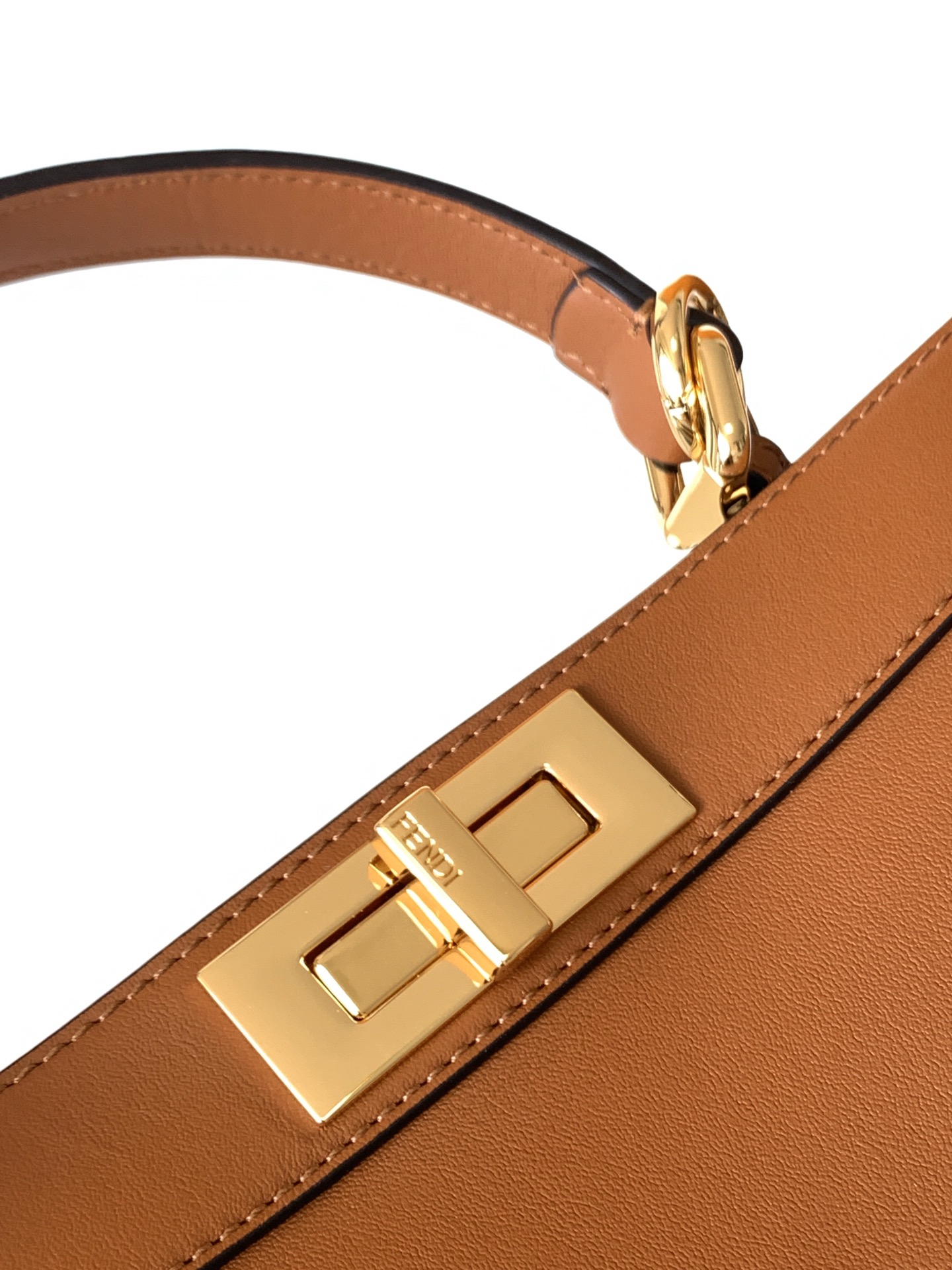 Fendi Peekaboo ISeeU Medium Brown Calfskin Leather Bag